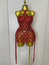 Sparkly Sequin Diamond MeshTransparent Top Dress Two Piece Set Women 2025 Sexy Evening Party Celebrate Birthday Photo Shoot Wear